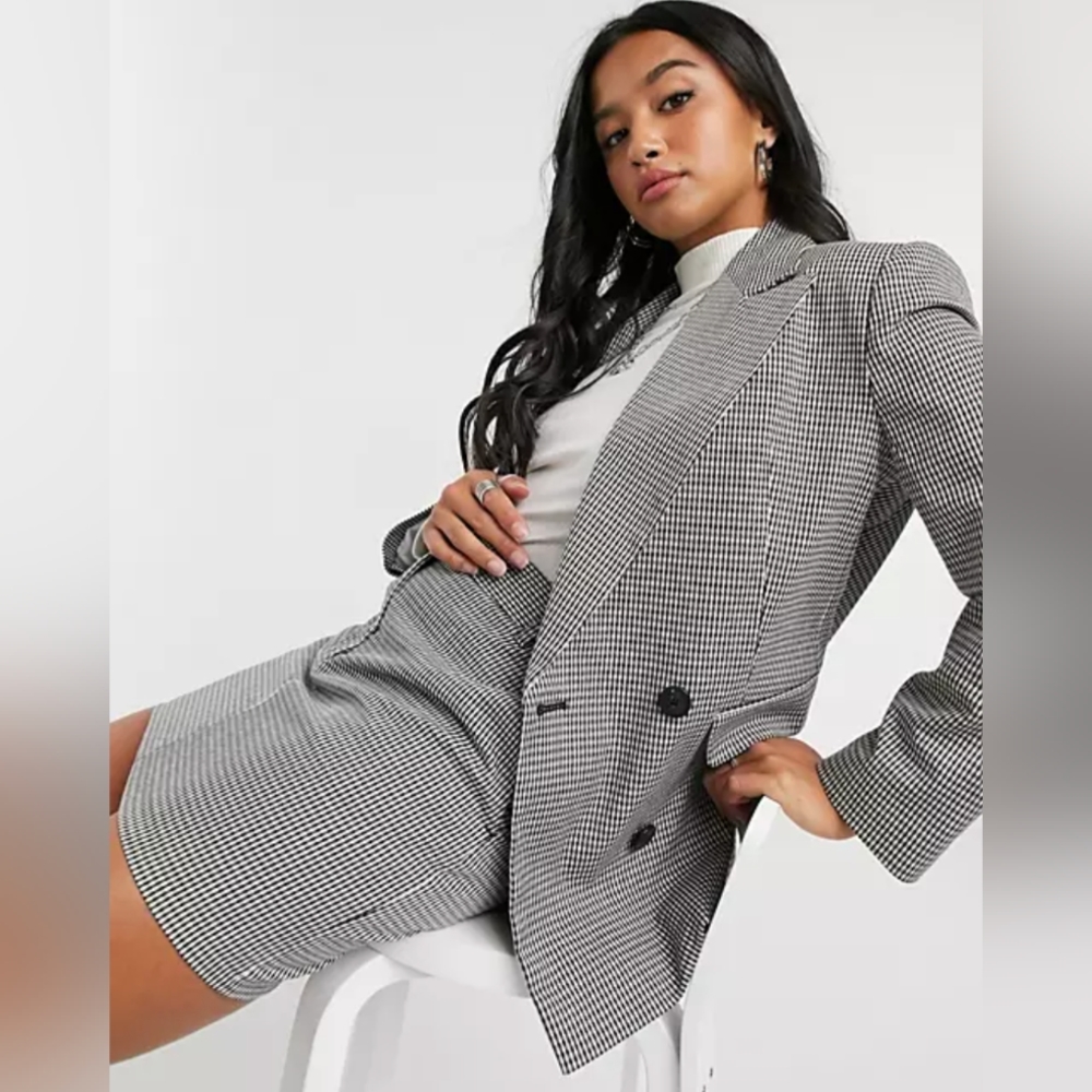 Set! Topshop Plaid Blazer + Mini Skirt Size 4